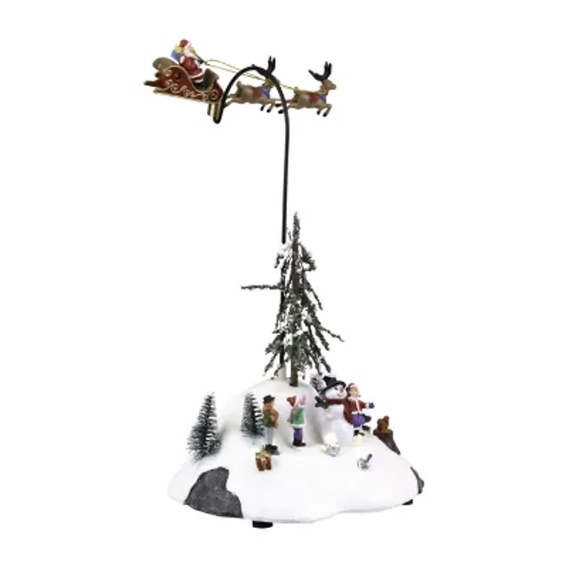 Northlight Led Lighted And Musical Flying Santa Animated - 13.5in Lighted Christmas Village