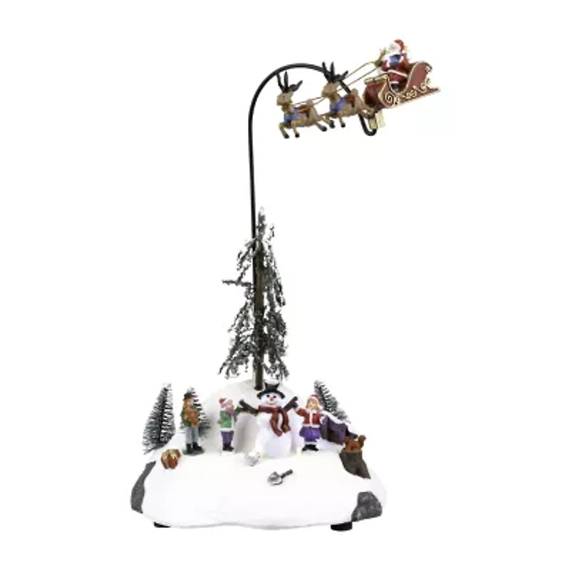 Northlight Led Lighted And Musical Flying Santa Animated - 13.5in Lighted Christmas Village
