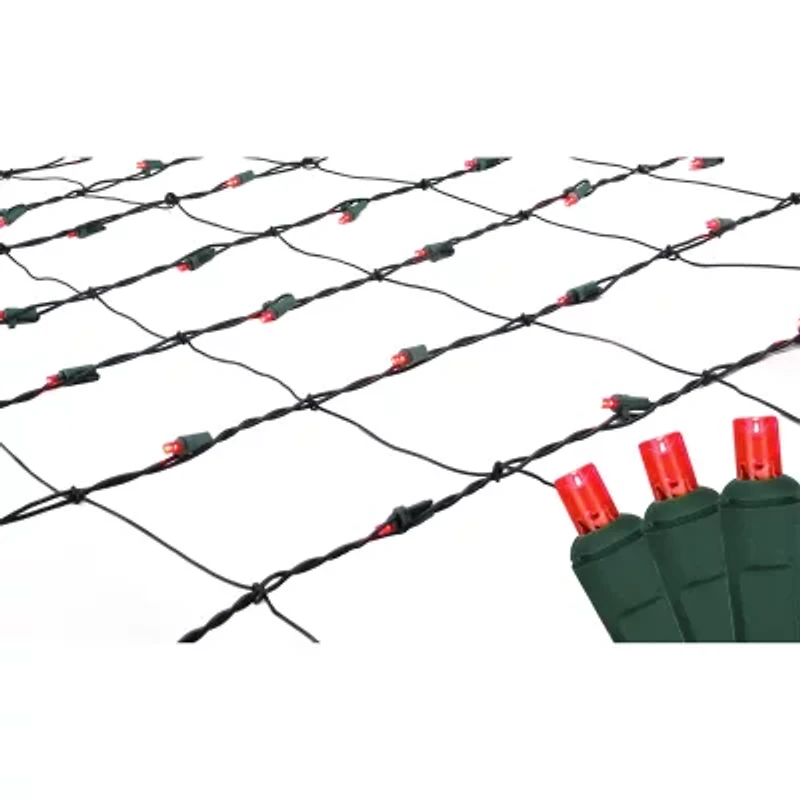 Northlight 4ft X 6ft Red Led Wide Angle - Green Wire Net Lights