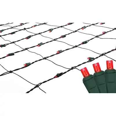 Northlight 4ft X 6ft Red Led Wide Angle - Green Wire Net Lights