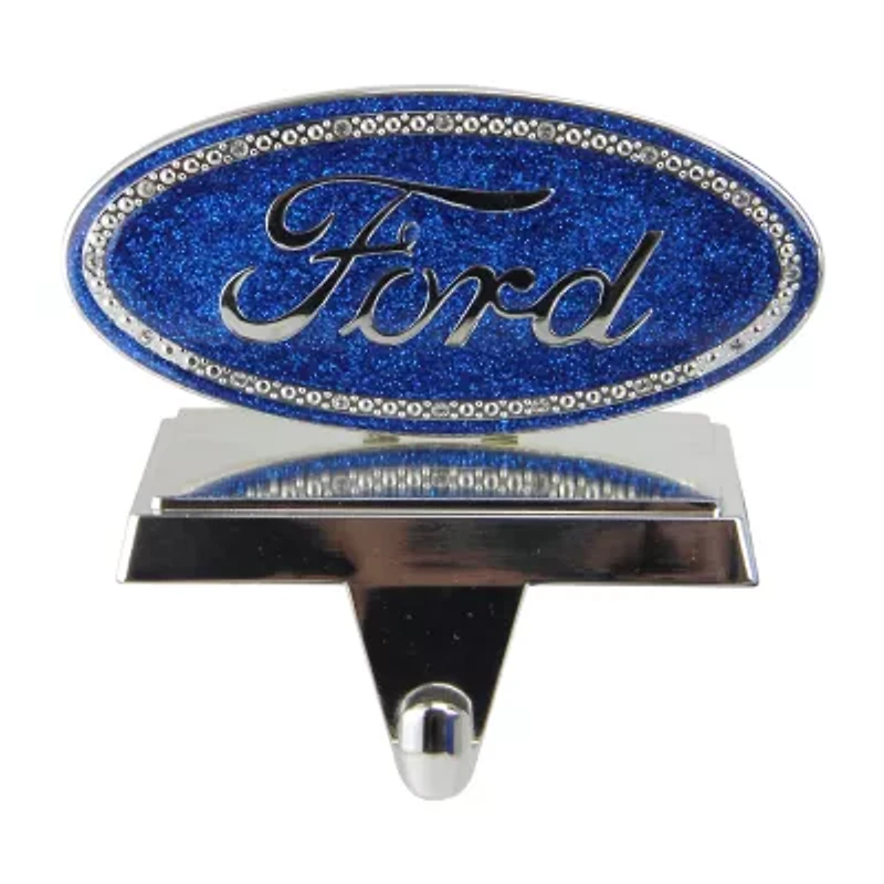 Northlight 5in Blue And Silver Officially Licensed Iconic Ford Logo Christmas Stocking Holder