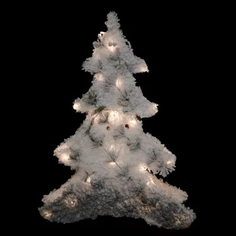 Northlight Led Lighted 2d Tinsel And Pine 2 Foot Pine Christmas Tree