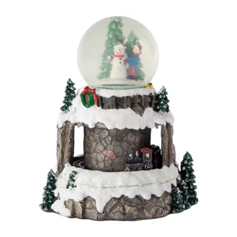 Northlight Led Lighted Animated And Musical Snowman And Train - 9.25in Christmas Snow Globe