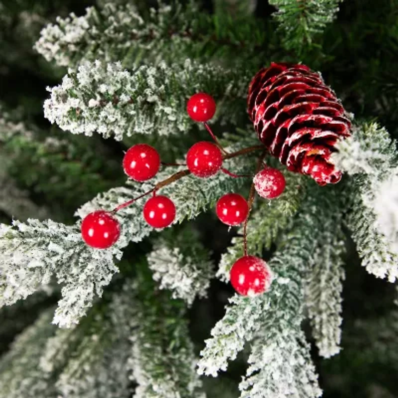 Northlight Real Touch™️ Flocked Grove Fir Full - 6.5ft -Unlit 6 1/2 Foot Flocked Pine Christmas Tree