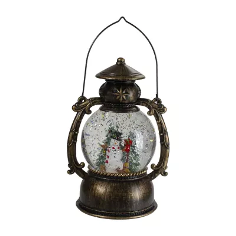 Northlight Led Lighted Snowman And Trees Lantern - 8in Decorative Lantern