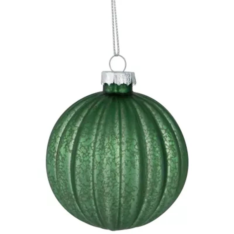 Northlight 3-Finish Glass Ball And Onion - 3in (80mm) - Forest Green - 9ct Christmas Ornament