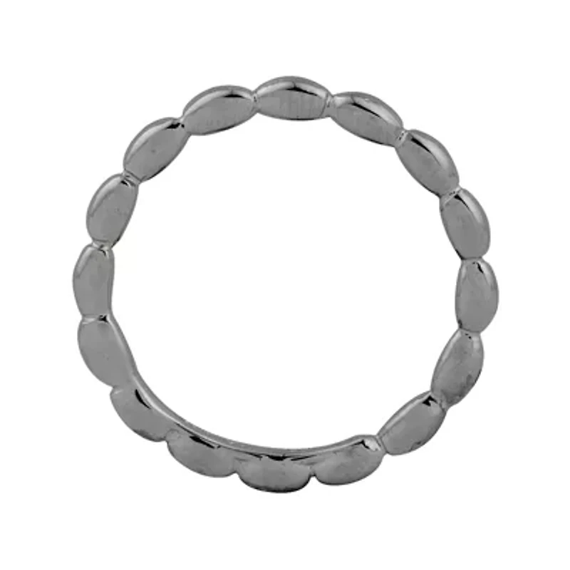 Personally Stackable Black Sterling Silver 3.5mm Rice Bead Ring