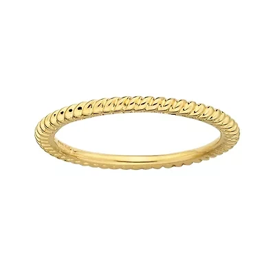 Personally Stackable 18K Yellow Gold Over Sterling Silver 1.5mm Twisted Ring