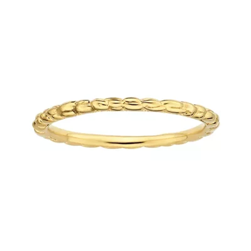 Personally Stackable 18K Yellow Gold Over Sterling Silver 1.5mm Twisted Ring
