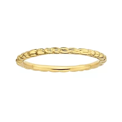 Personally Stackable 18K Yellow Gold Over Sterling Silver 1.5mm Twisted Ring