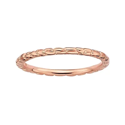 Personally Stackable 18K Rose Gold Over Sterling Silver 1.5mm Twisted Ring