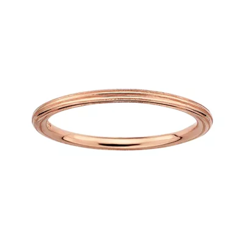 Personally Stackable 18K Rose Gold Over Sterling Silver Stackable 1.5mm Step-Dow