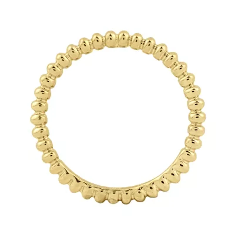 Personally Stackable 18K Yellow Gold Over Sterling Silver 1.5mm Beaded Ring