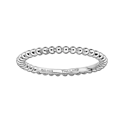 Personally Stackable Sterling Silver Stackable 1.5mm Beaded Ring