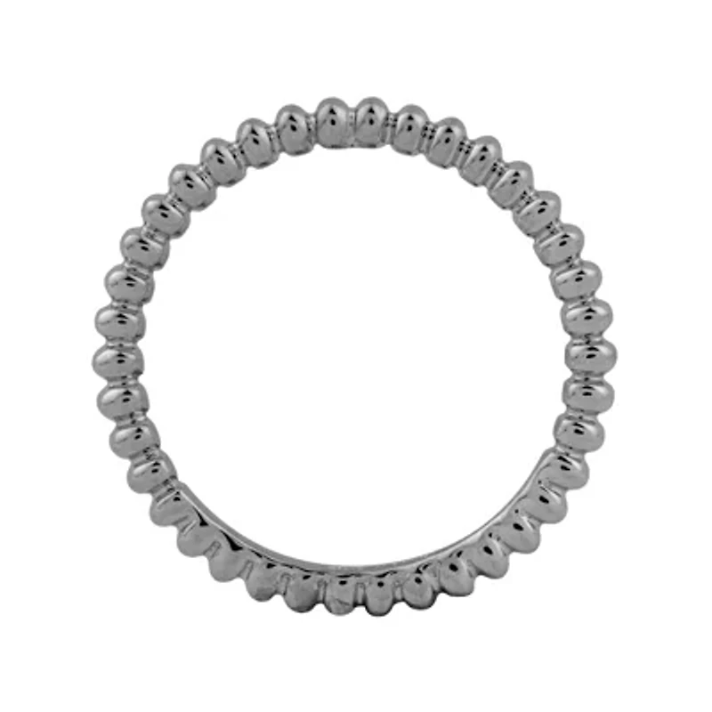 Personally Stackable Black Sterling Silver 1.5mm Beaded Ring