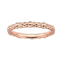 Personally Stackable 18K Rose Gold Over Sterling Silver 1.5mm Cable Ring