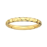 Personally Stackable 18K Yellow Gold Over Sterling Silver 3.5mm Hammered Ring.