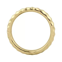 Personally Stackable 18K Yellow Gold Over Sterling Silver 3.5mm Hammered Ring.