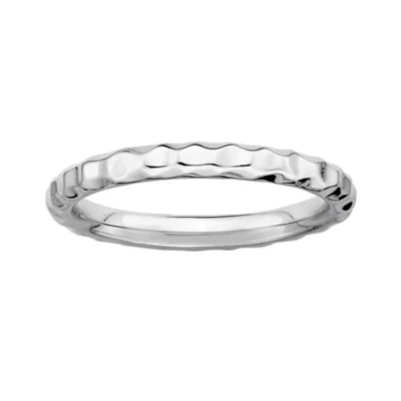 Personally Stackable Sterling Silver 3.5mm Hammered Ring
