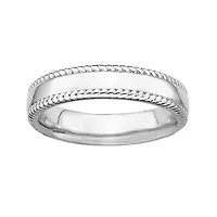 Personally Stackable Sterling Silver Stackable 1.5mm Milgrain-Edge Band Ring