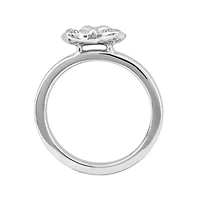 Personally Stackable Diamond-Accent Sterling Silver Heart Charm Ring