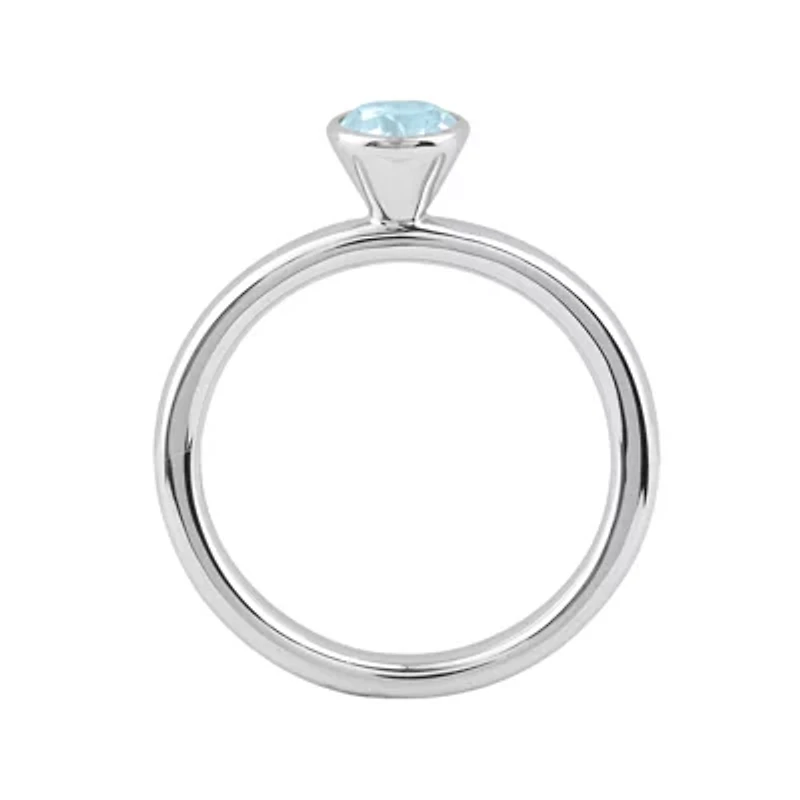 Personally Stackable Genuine Aquamarine Sterling Silver Stackable Ring