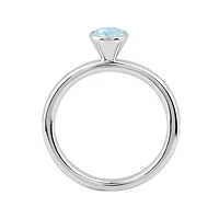 Personally Stackable Genuine Aquamarine Sterling Silver Stackable Ring