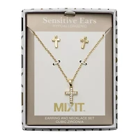 Mixit Womens Cross Hypoallergenic 2-pc. Jewelry Set
