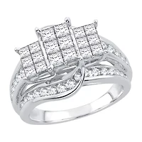 Womens CT. T.W. Natural White Diamond 10K Gold Engagement Ring