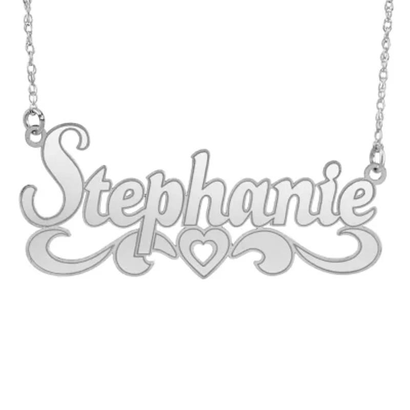 Womens 10K Gold 18 Inch Name Necklace
