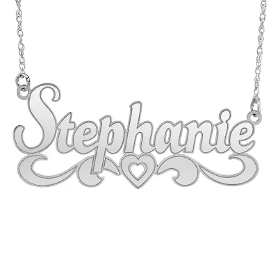 Womens 10K Gold 18 Inch Name Necklace