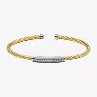 Paris 1901 By Charles Garnier Womens Cubic Zirconia 18K Gold Over Silver Cuff Bracelet