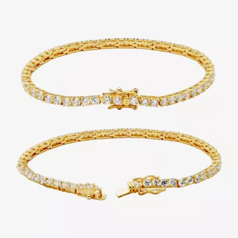 DiamonArt® 18K Yellow Gold over Silver Cubic Zirconia Tennis Bracelet