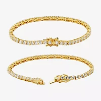 DiamonArt® 18K Yellow Gold over Silver Cubic Zirconia Tennis Bracelet