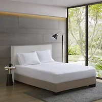 Sleep Philosophy All Natural Cotton Percale Quilted Mattress Pad with Spandex Snug-on Slip Fit Skirt
