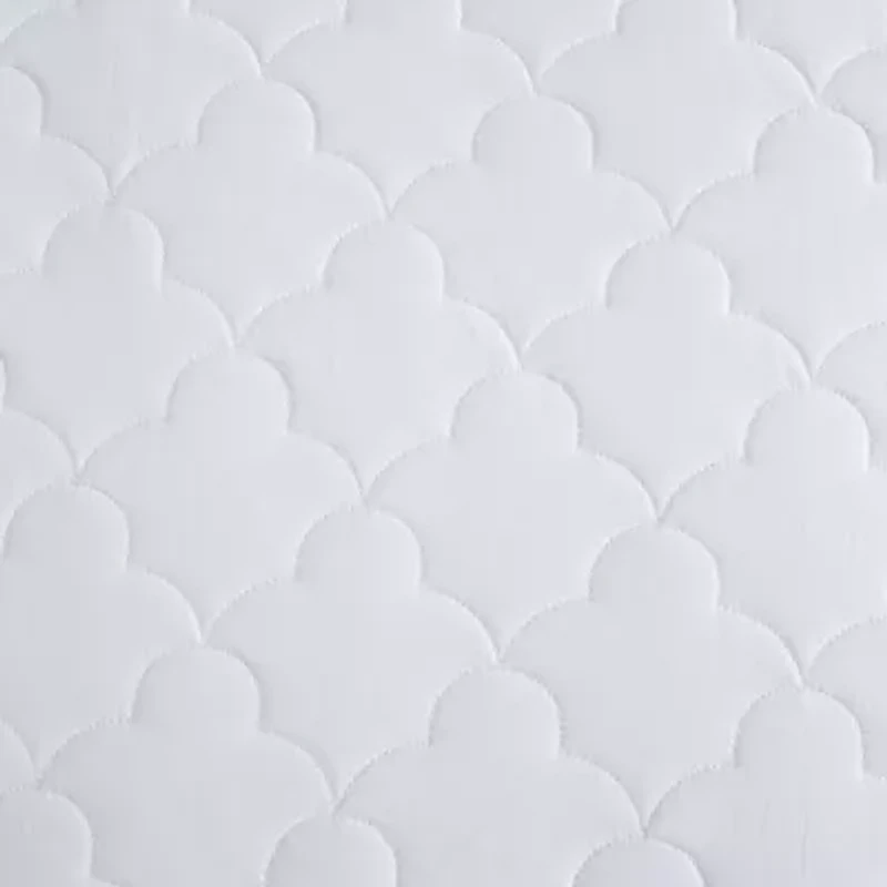 Sleep Philosophy All Natural Cotton Percale Quilted Mattress Pad with Spandex Snug-on Slip Fit Skirt