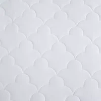 Sleep Philosophy All Natural Cotton Percale Quilted Mattress Pad with Spandex Snug-on Slip Fit Skirt