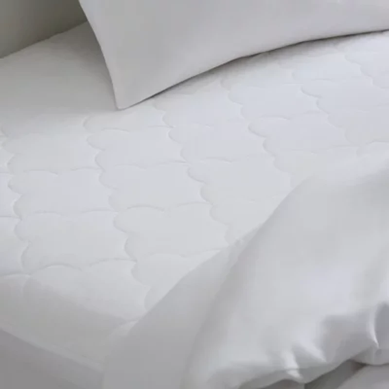 Sleep Philosophy All Natural Cotton Percale Quilted Mattress Pad with Spandex Snug-on Slip Fit Skirt