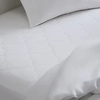Sleep Philosophy All Natural Cotton Percale Quilted Mattress Pad with Spandex Snug-on Slip Fit Skirt