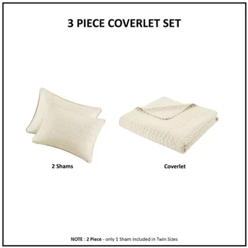 Madison Park Velvet Touch 3-pc. Coverlet Set