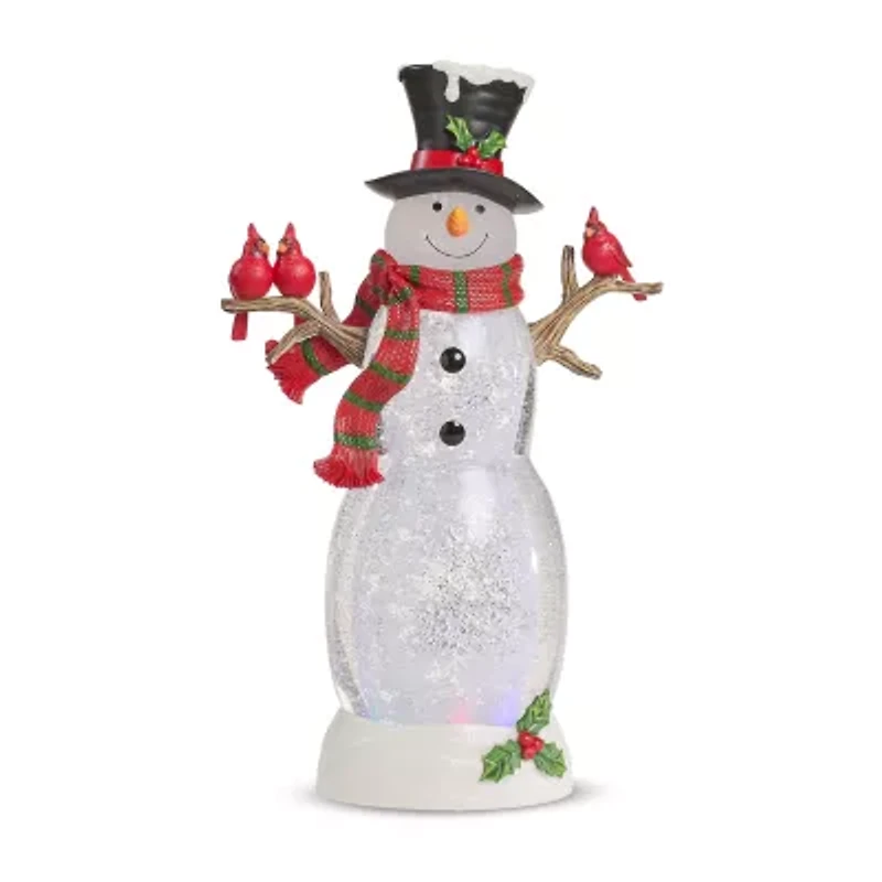 Roman 18in Lighted Swirl Snowman Christmas Tabletop Decor