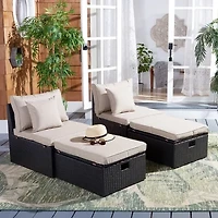 Pramla  4-pc. Patio Lounge Chair and Ottoman Set