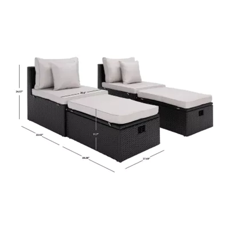 Pramla  4-pc. Patio Lounge Chair and Ottoman Set