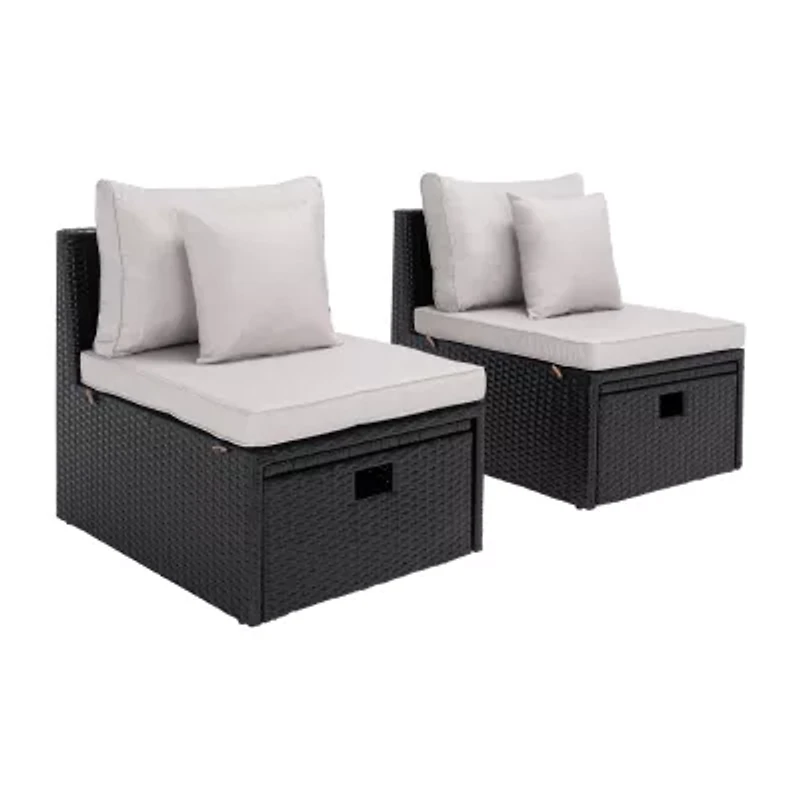 Pramla  4-pc. Patio Lounge Chair and Ottoman Set