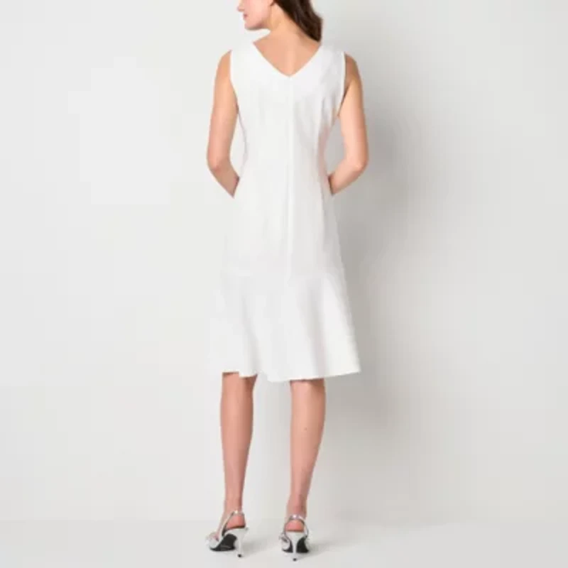Maya Brooke Womens Windowpane Jacket Dress