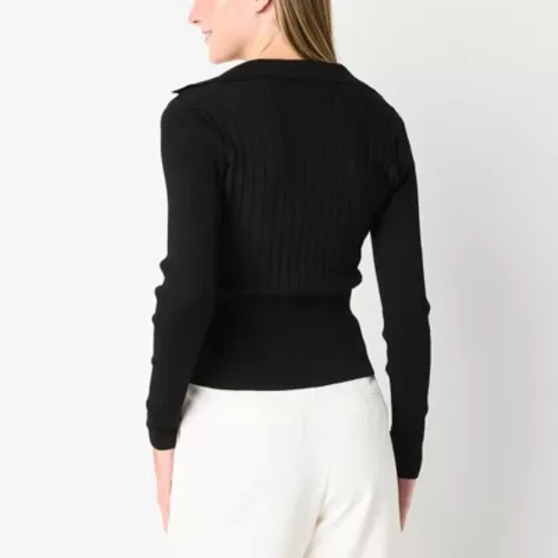 by&by Juniors Womens V Neck Long Sleeve Pullover Sweater
