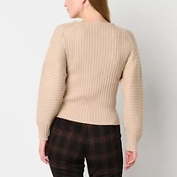 Worthington Womens V Neck Long Sleeve Pullover Sweater