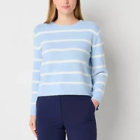 Worthington Womens Crew Neck Long Sleeve Pullover Sweater