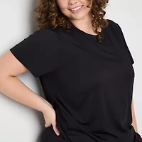 Xersion Womens Performance Crew Neck Short Sleeve T-Shirt Plus