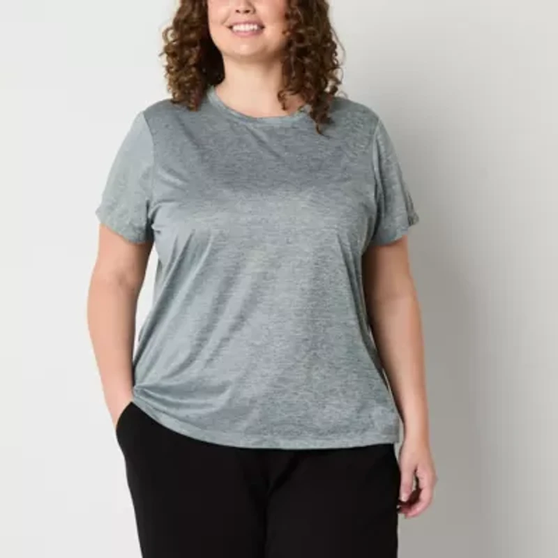 Xersion Womens Performance Crew Neck Short Sleeve T-Shirt Plus